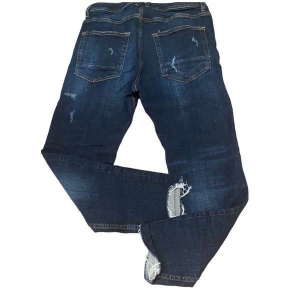 NWOT ZARA HI RISE SUPER STRETCHY DISTRESSED ANKLE JEANS W/RAW CHEWED HEM - Picture 11 of 14